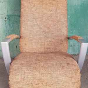 Кресло  – релакс, метал с кафява дамаска