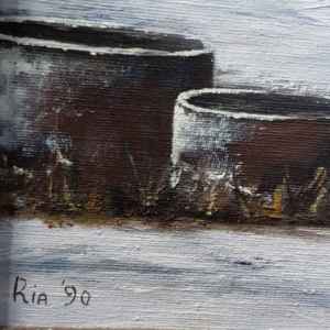 Картина с маслини бои на платно от Ria-1990 год., Холандски майстор