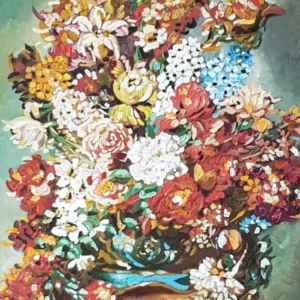Класическа картина на платно с маслени бои , мотив,  цветя – собствено производство – репродукция