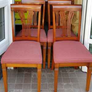 Комплект от четири броя трапезни столове, дъб – дамаска