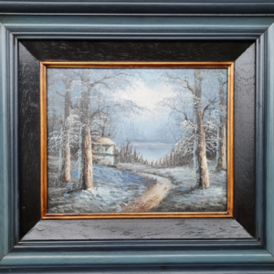 Картина с маслени бои на платно, зимен пейзаж,  внос от Нидерландия