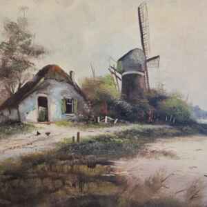 Картина с маслени бои на платно от известен нидерландски художник M. Reyes, 20th century, внос от Нидерландия.