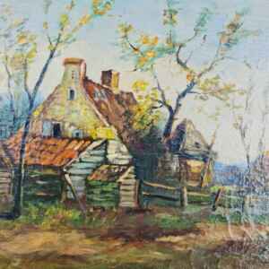 Класическа картина с маслени бои на платно от известен нидерландски художник A. Ruis, производство през 1920 год, внос от Нидерландия.