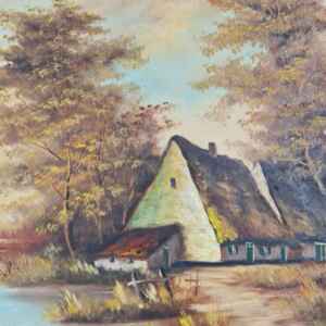 Картина с маслени бои на платно от известен белгийски художник Casimir Roelandt  (1928-1991) със сертификат за произход,  внос от Нидерландия.