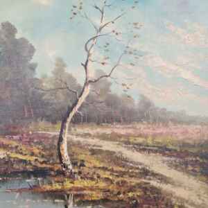 Картина с маслени бои на платно от известен нидерландски художник C. Hemla, 20th century внос от Нидерландия.