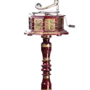 Класически грамофон с фуния комплект с стойка от дърво и бронз  Нов, внос от Германия.