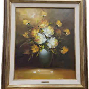 Картина с маслени бои на платно от известен нидерландски художник De Grote, Flowers,  20th century внос от Нидерландия.