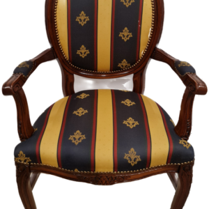 Стол с подлакътник стил Луи 14-ти от дъб и дамаска внос от Нидерландия.