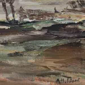 Картина с маслени бои на платно от известен белгийски художник Albert Hulstaert, Brussels 1918, внос от Белгия.