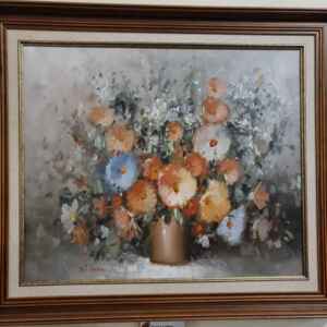 Картина с маслени бои на платно от известен нидерландски художник V. Indien, 20th century внос от Нидерландия.