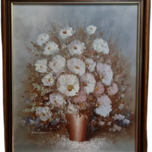 Картина с маслени бои на платно от известен нидерландски художник Samson, Flowers, 20th century внос от Нидерландия.
