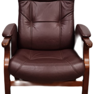 Кресло-релакс от естествена кафява кожа с колеленца, внос от Нидерландия.