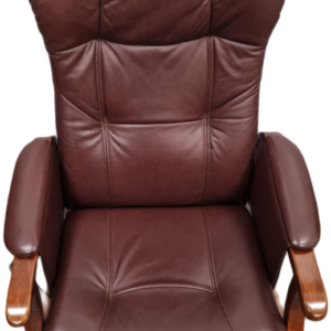 Кресло-релакс от естествена кафява кожа с колеленца, внос от Нидерландия.