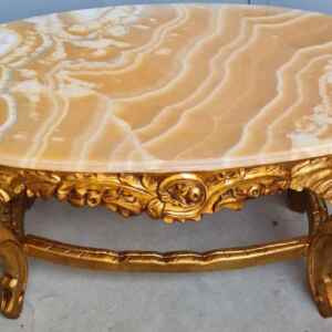 Холова маса в стил Барок,  златен варак с плот от оникс внос от Белгия.