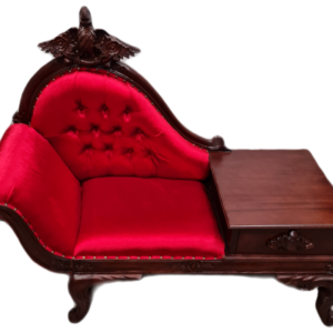 Нов единичен диван с поставка и чекмедже,  дърворезба с мотив – орел, от махагоново дърво внос от Индонезия.