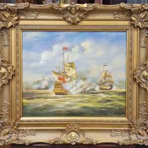 Картина с маслeни бои на платно от  Anderson, нидерландски художник внос от Нидерландия.