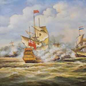 Картина с маслeни бои на платно от  Anderson, нидерландски художник внос от Нидерландия.